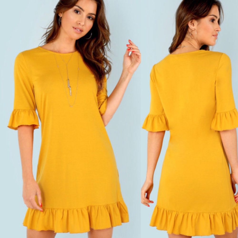 Yellow ruffle dress